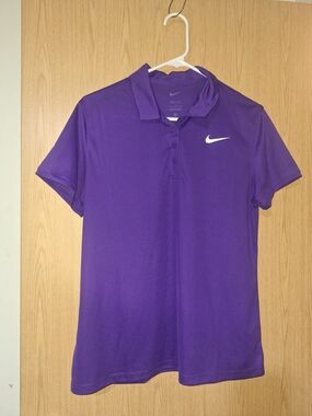 Nike Purple Dri-FIT Performance Polo with White Swoosh